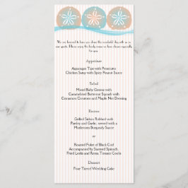 Menu de Casamento de Praia dos Dólares de Pêssego 