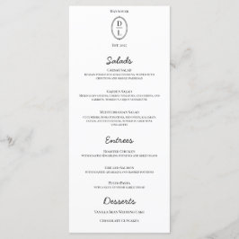 Menu de Casamento de Quadro Desenho de Mão Chic Cl