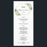 Menu de Casamento de Quadro Dourado Floral Verde V<br><div class="desc">Design de cartão único e elegante, com rosas de aquarelas brancas lindas, buquês de peões, uma falso estrutura de ouro, um divisor floral com setas e corações, fontes modernas, sobre fundo branco. Use a ferramenta Personalizar para adicionar suas informações, alterar fontes, cor do plano de fundo. Para obter itens correspondentes,...</div>