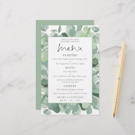 Menu de Casamento de Quadro Eucalyptus com Lush de