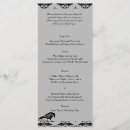 Menu de Casamento de Quadro Gótico Raven Preto