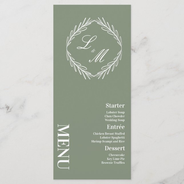 Menu de Casamento de Ramificação de Script Elegant (Frente)