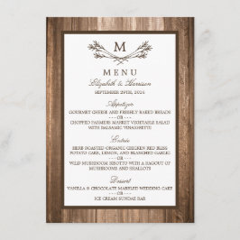 Menu de Casamento de Ramo Russo do País e Madeira