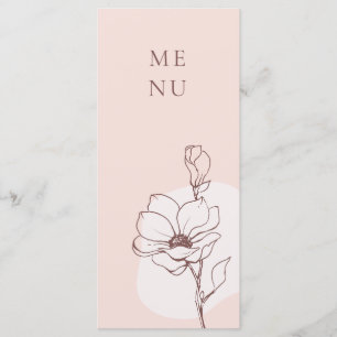 Menu de Casamento de Rosa da Boêmia Floral Modern