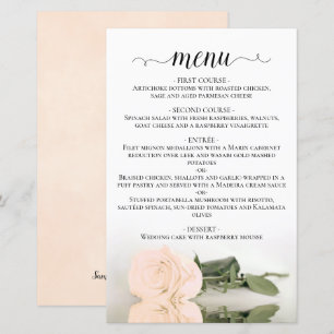 Menu de Casamento de Rosa de Orçamento de Ivory Pe