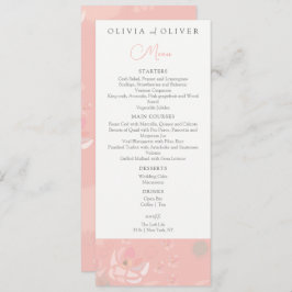 Menu de Casamento de Rosas de chá de suavidade