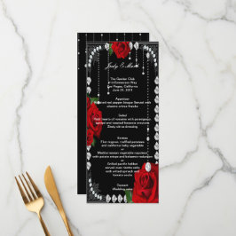 Menu De Casamento De Rosas vermelhas Românticas E 