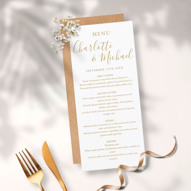 Menu de Casamento de Script de Assinatura Dourada  (Criador carregado)