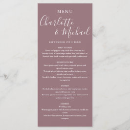 Menu de Casamento de Script de Assinatura Mauve El
