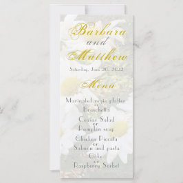 Menu de Casamento de Script de cinza Amarelo e Bra