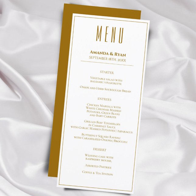 Menu de Casamento de Script de Ouro Moderno Simple (Criador carregado)