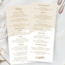 Menu de Casamento de Script Dourado Elegante