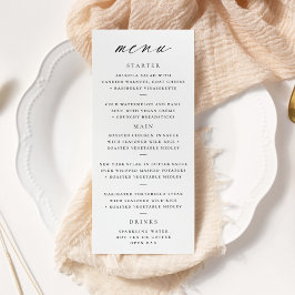 Menu de Casamento de Script Elegante Moderno