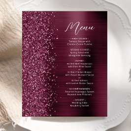Menu de Casamento de Script Glitter Glitter do Gla