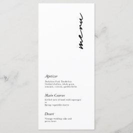 Menu de Casamento de Script Minimalista Moderno