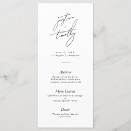 Menu de Casamento de Script Minimalista Moderno