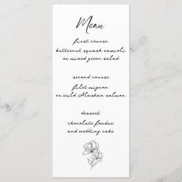 Menu de Casamento de Script Moderno Elegante