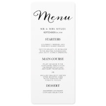 Menu de Casamento de Stripes Negras Elegantes