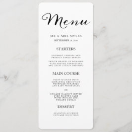 Menu de Casamento de Stripes Negras Elegantes