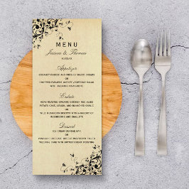 Menu de Casamento de Suportes Antigos Elegantes