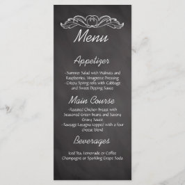 Menu de Casamento de Tabuleiro Chalkboard Slate