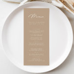 Menu de Casamento de Taupe Minimalista Elegante<br><div class="desc">A simplicidade do design lhe permite complementar sem esforço qualquer tema de casamento ou estilo de decoração, fazer-o como uma escolha versátil para o seu dia especial. A tipografia nítida e a design elegante criam um olhar moderno e sofisticado, dando o tom para uma celebração memorável de casamento. Projetado para...</div>