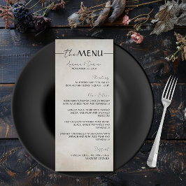Menu de Casamento de Tipografia Mínima Elegante
