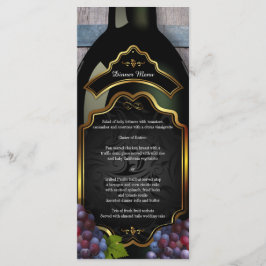 Menu de Casamento de Vinhas Rustic Vineyard