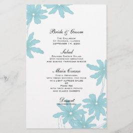 Menu de Casamento de Visitas Azul Claro