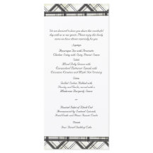 Menu de Casamento de Xadrez Negra e Branca