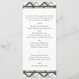 Menu de Casamento de Xadrez Negra e Branca