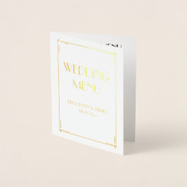 Menu de Casamento Deco de Foil Ouro Real