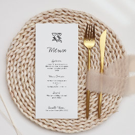Menu de Casamento Desenhado em Mão Moderna