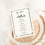Menu de Casamento Desenho da Mão Whimsical<br><div class="desc">Este design adorável apresenta elementos desenhados à mão e um texto ousado e caprichoso.</div>