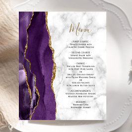 Menu de Casamento do Agate Dourado Roxo do Orçamen