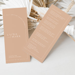 Menu de Casamento do Arch do Tan Boho Moderno Mini
