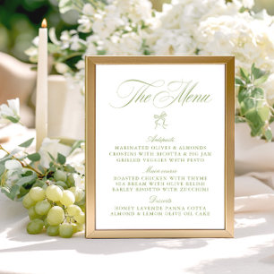 Menu de Casamento do Arco Verde e Branco do Sage C