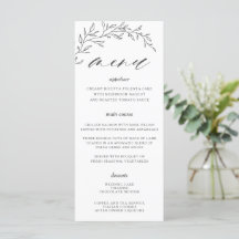 Menu de Casamento do Branch Leaf Leaf da Linha Min