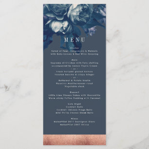 Menu de casamento do Buquê Rosa Dourado