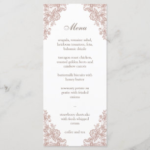 Menu de casamento do Colar de rosa