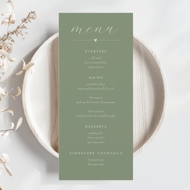 Menu de Casamento do Colorblock Moderno | Escuro (Criador carregado)