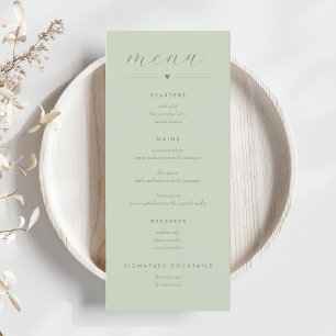 Menu de Casamento do Colorblock Moderno Sage lev