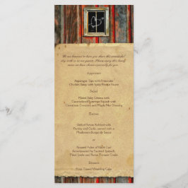 Menu de Casamento do Coração do Grafite de Madeira