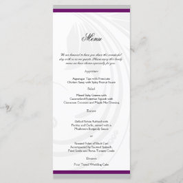 Menu de Casamento do Coração Floral Púrpura e Prat
