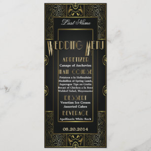 Menu de Casamento do Estilo Clássico do Vintage Ga