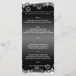 Menu de Casamento do Floco de Neve Preto e Branco