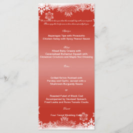 Menu de Casamento do Floco de Neve Vermelho e Bran