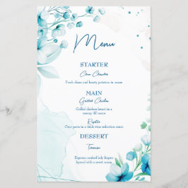 Menu de casamento do Flor Azul e do Breve