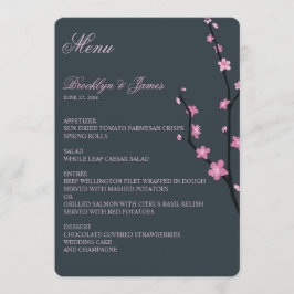 Menu de Casamento do Flor de Cereja Escuro