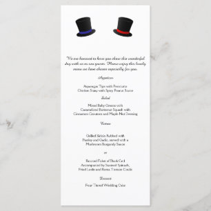Menu de Casamento do Gay do Top Hats e do Arco